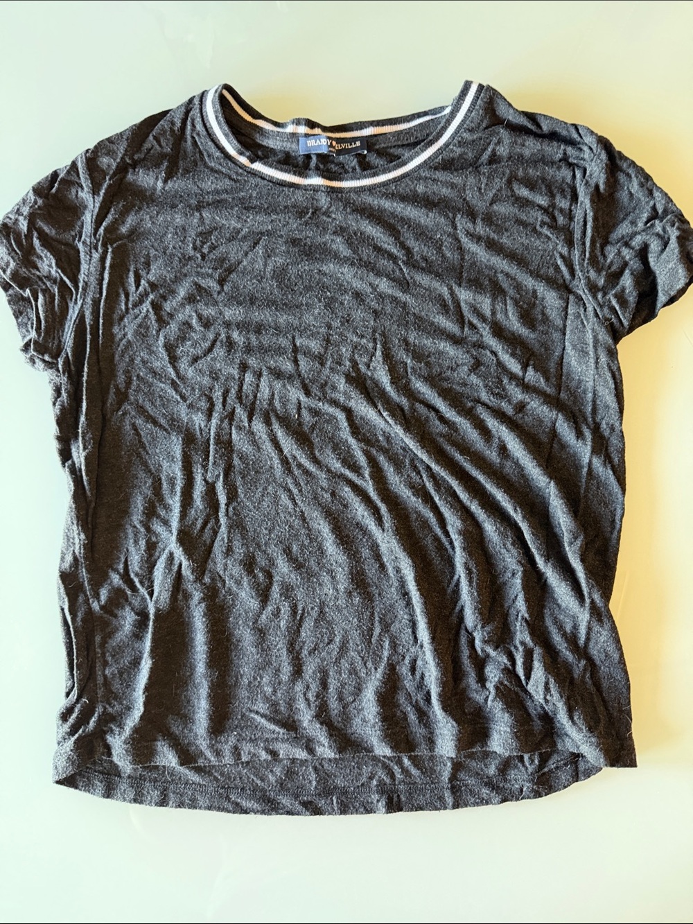 Brandy Melville Black Short Sleeve Ringer Tee
